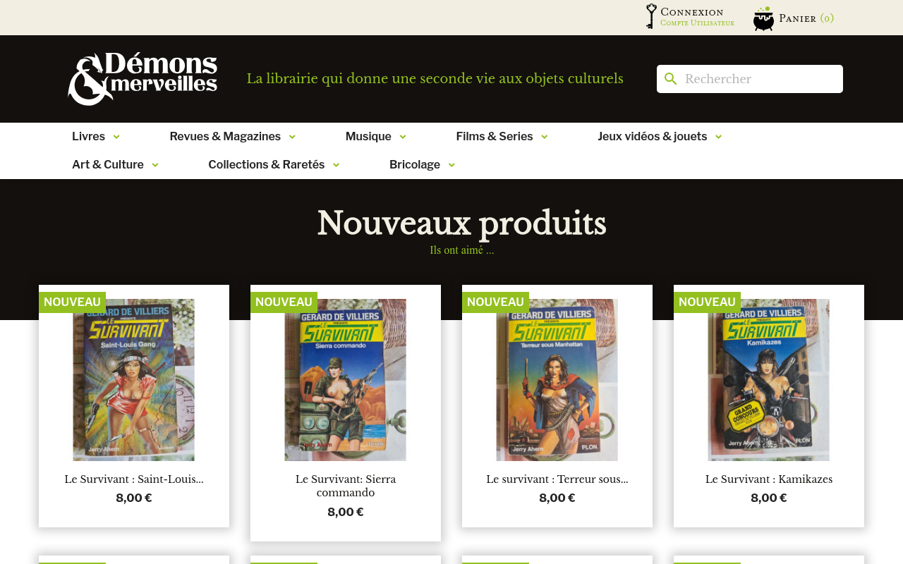 demons-et-merveilles.com — boutique PrestaShop geree par Glivres
